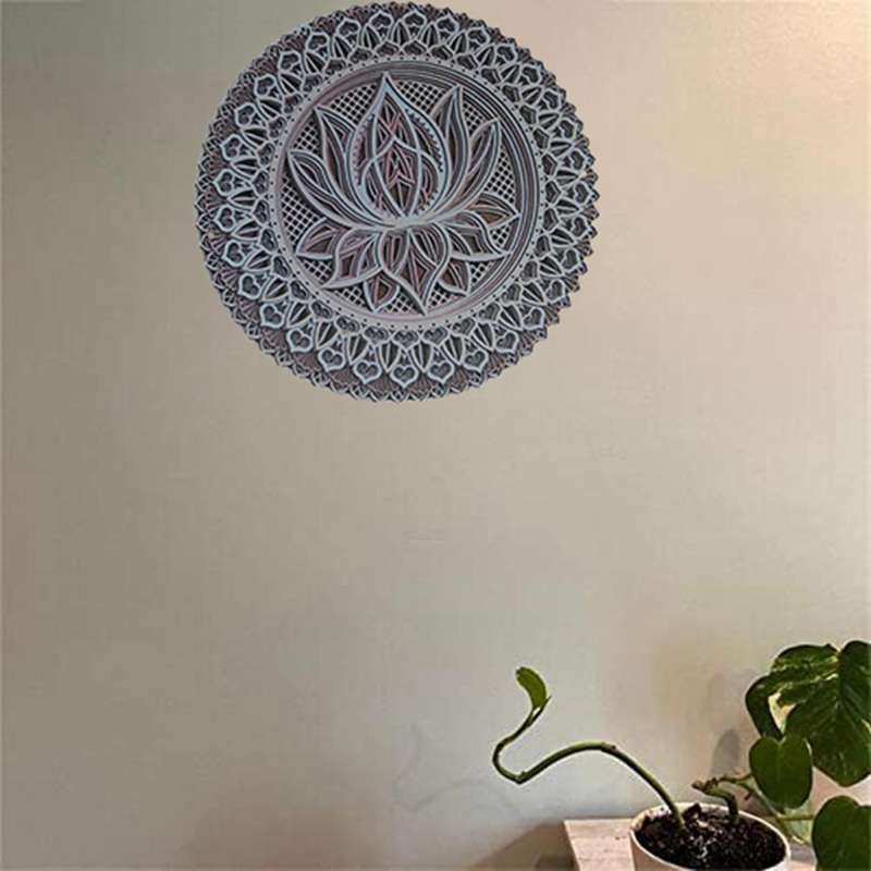 Lotus Flower Mandala-Art Wall, Lotus Flower Mandala Metal Wall Hanging for Room Decoration Bohemian