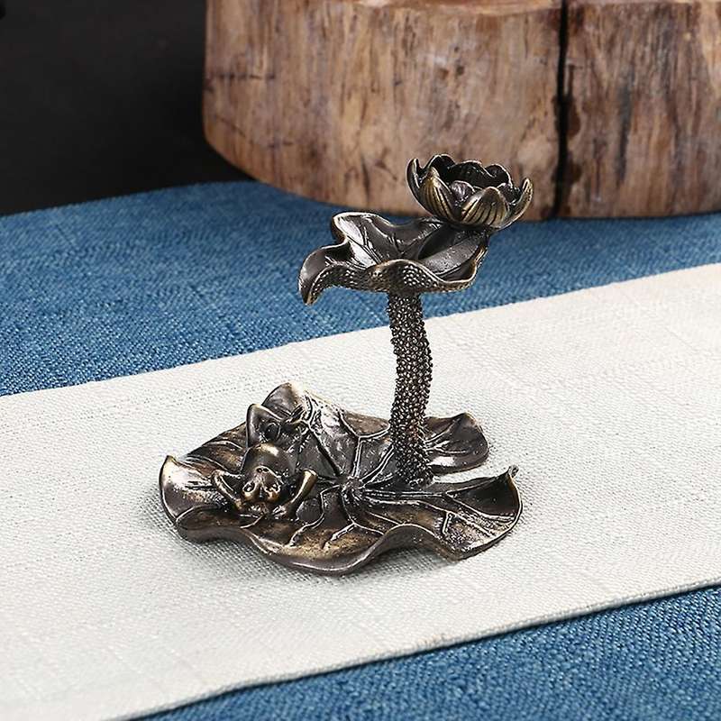 Lotus Leaf Back Flow Censer Tower Incense Burner Backflow Censer Aromatherapy Waterfall Censer Bronz