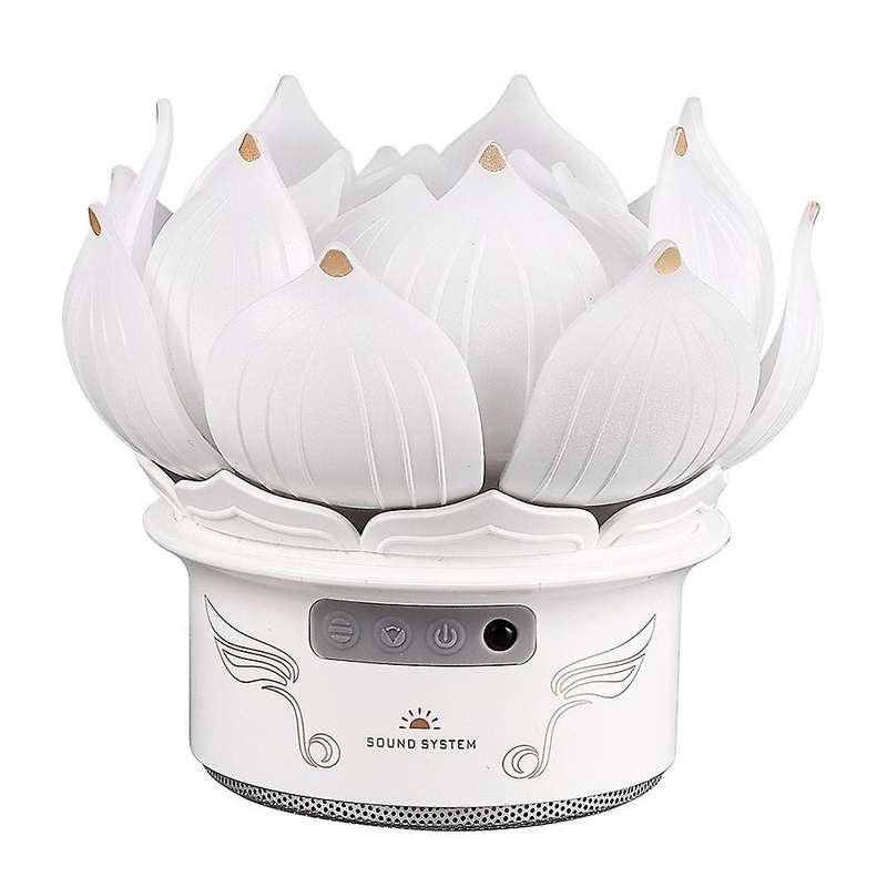 Lotus Flower Night Light USB Interface 7 Colors Bluetooth Speaker Atmosphere Light Room Decorative N