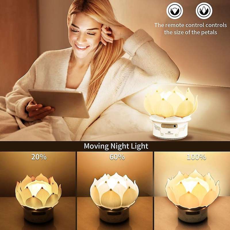 Lotus Flower Night Light USB Interface 7 Colors Bluetooth Speaker Atmosphere Light Room Decorative N