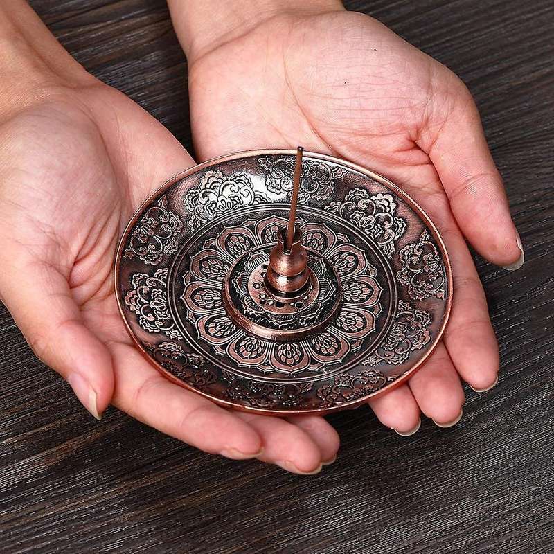 Lotus Incense Holder are Designed Incense Tube Buddhist Altar Plate Healing Incense for Multifunctio