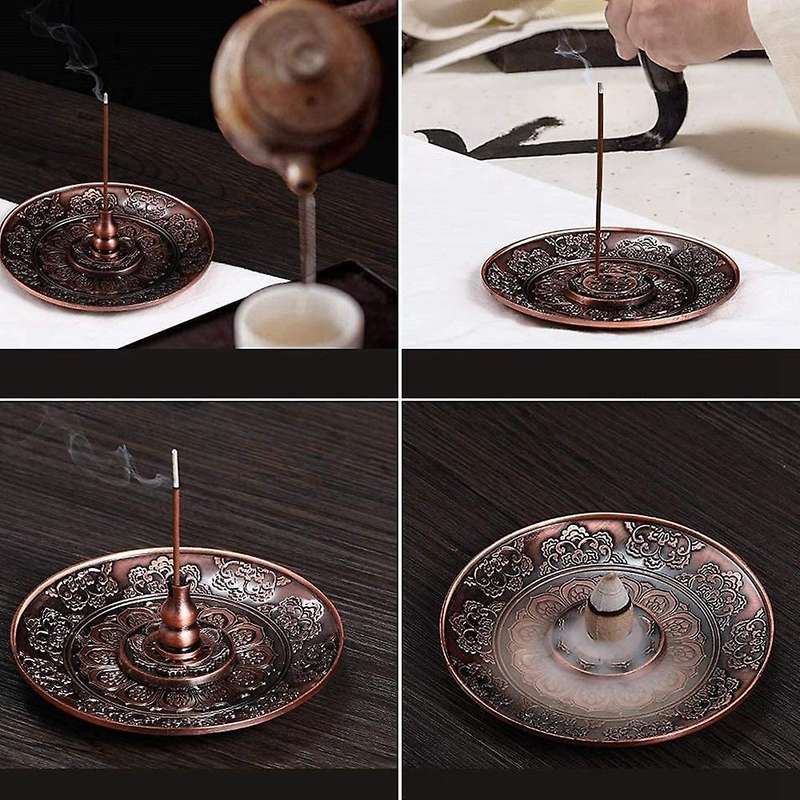 Lotus Incense Holder are Designed Incense Tube Buddhist Altar Plate Healing Incense for Multifunctio