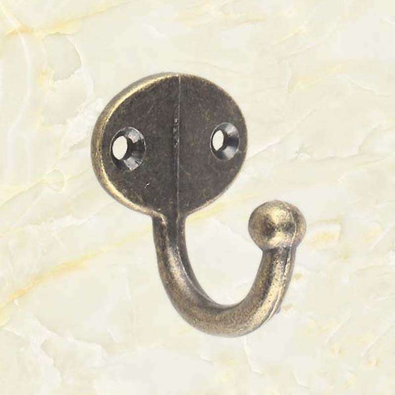 Lot 6pcs Retro Coat Hat Hook Door Wall Hanger Alloy 35 x 30mm -Bronze