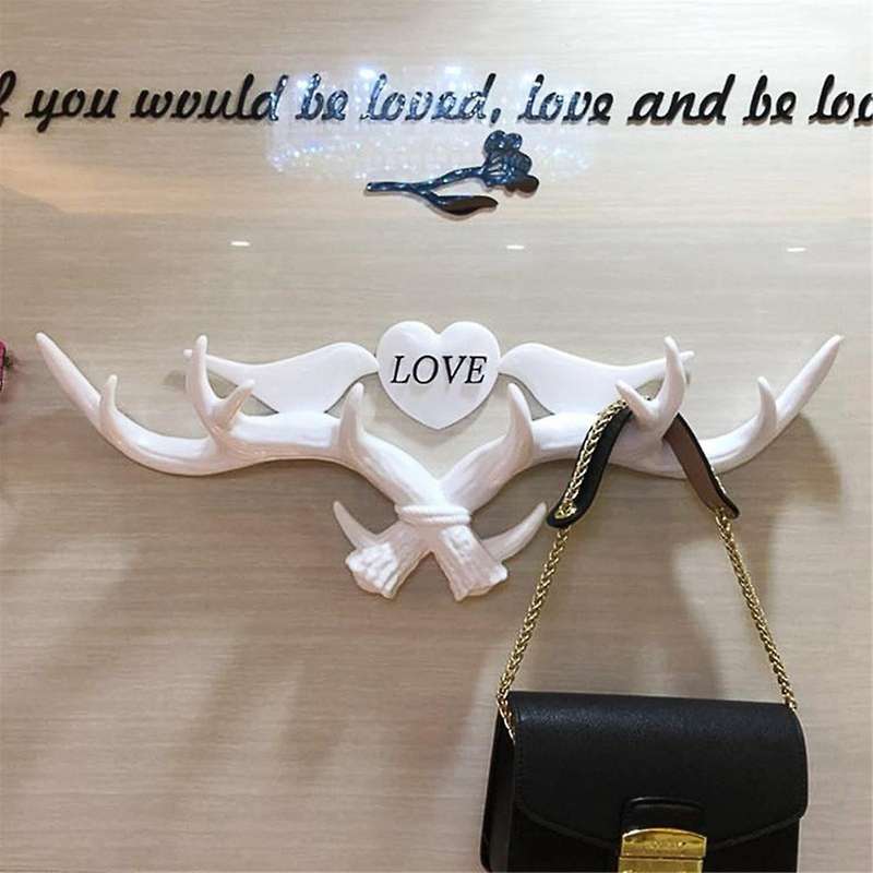 Love Deer Hook, Clothes Hooks for Hanging Bags and Keys without Punching Decorative Hooks, Black