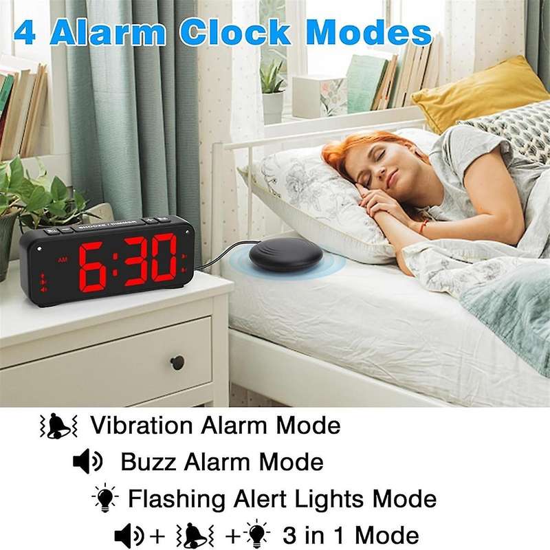 Loud Alarm Clock for Heavy Sleepers Adults,dual Alarm Clock with Bed Shaker,for Bedrooms,6.5in Displ