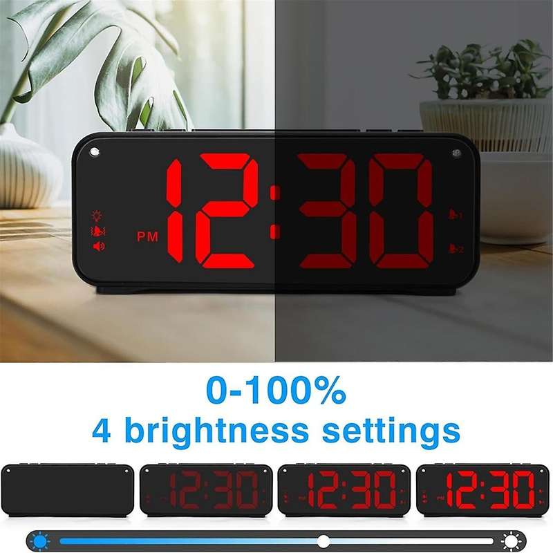 Loud Alarm Clock for Heavy Sleepers Adults,dual Alarm Clock with Bed Shaker,for Bedrooms,6.5in Displ