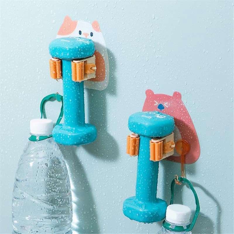 Lovely Bear Mop Holder Hook Included, Strong Load Capacity, Waterproof, Easy Installation, Multicol