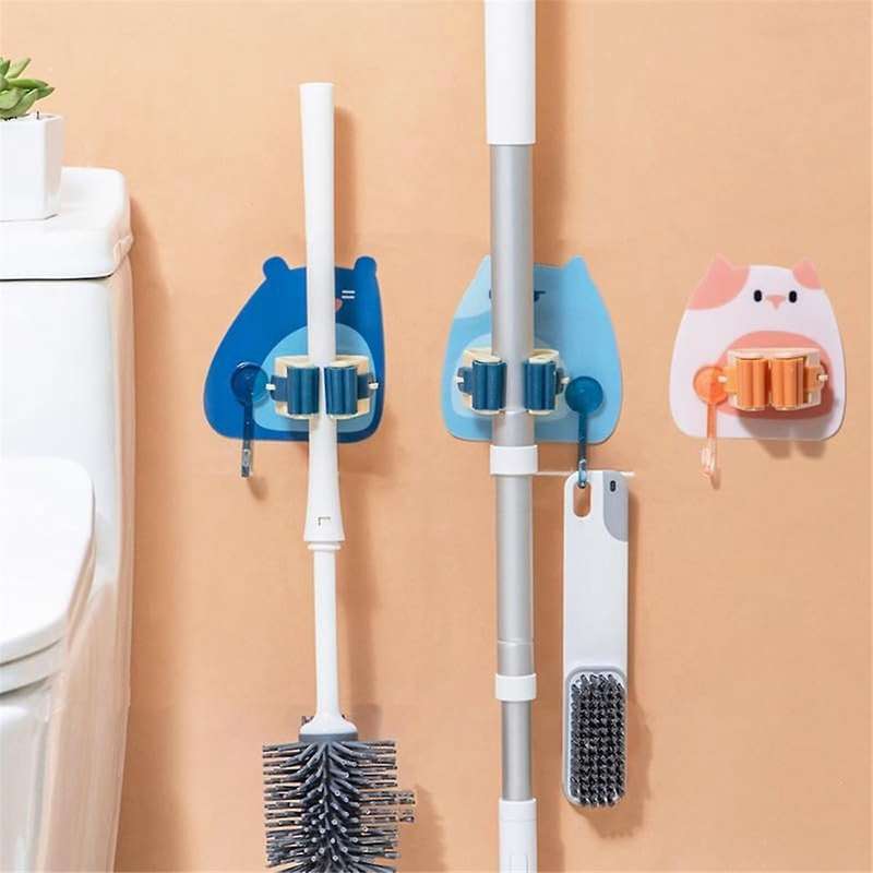Lovely Bear Mop Holder Hook Included, Strong Load Capacity, Waterproof, Easy Installation, Multicol
