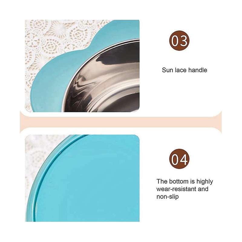 Lovely Sunflower Shape Food Bowl Capacity Deepened Edge Stainless Steel Noodle Bowl Food Bowl