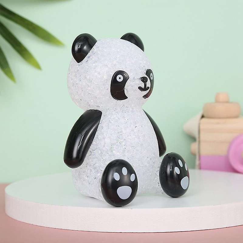 Lovely Little Panda Luminous Colorful Night Lamp Luminous Gift EVA Granular Crystal LED Luminous Orn