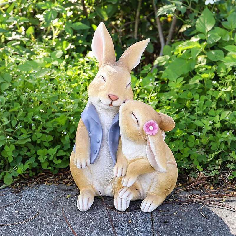 Lovely Garden Rabbit Ornaments Living Room Rabbit Decorative Statues Wholesale Resin Crafts Garden D