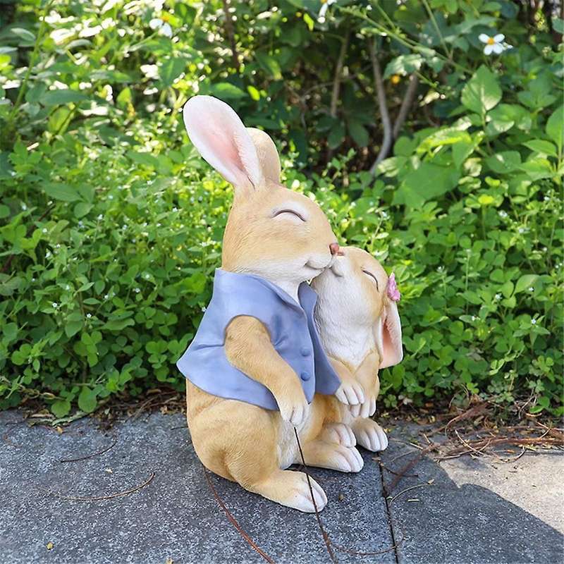 Lovely Garden Rabbit Ornaments Living Room Rabbit Decorative Statues Wholesale Resin Crafts Garden D