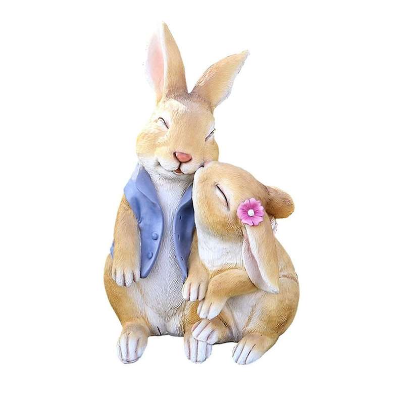 Lovely Garden Rabbit Ornaments Living Room Rabbit Decorative Statues Wholesale Resin Crafts Garden D