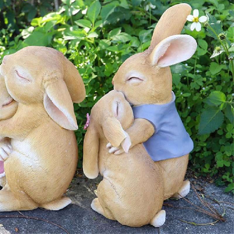Lovely Garden Rabbit Ornaments Living Room Rabbit Decorative Statues Wholesale Resin Crafts Garden D