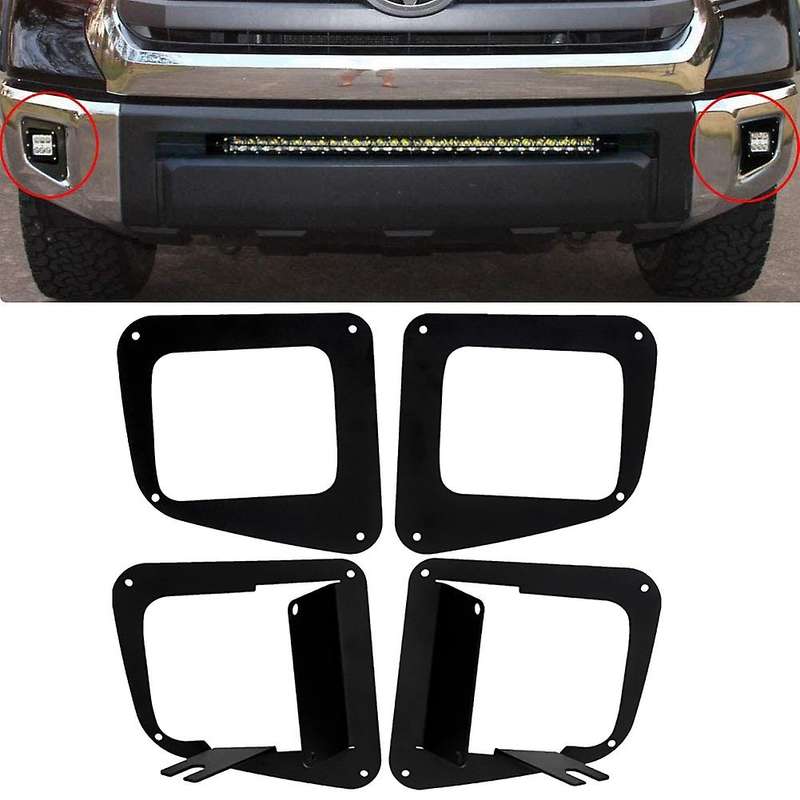 Lower Bumper 3 inch Cube Dually Fog Light Mount Bracket Kit for - 2014-2018