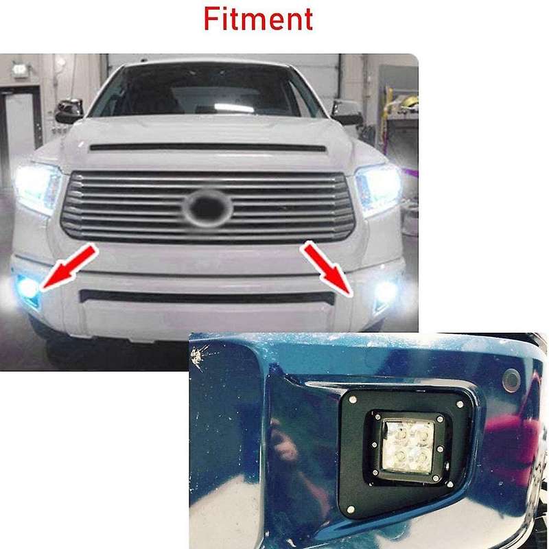 Lower Bumper 3 inch Cube Dually Fog Light Mount Bracket Kit for - 2014-2018