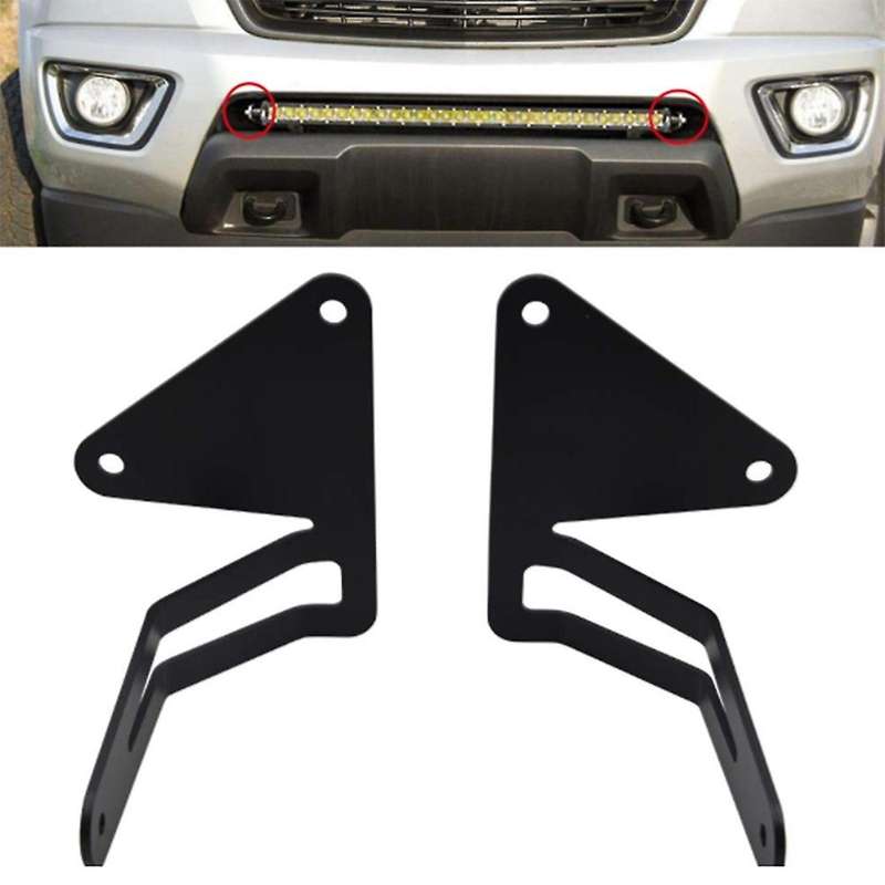 Lower Bumper Grille Insert LED Light Bar Mounting Brackets for 4WD/2WD 2015-2019