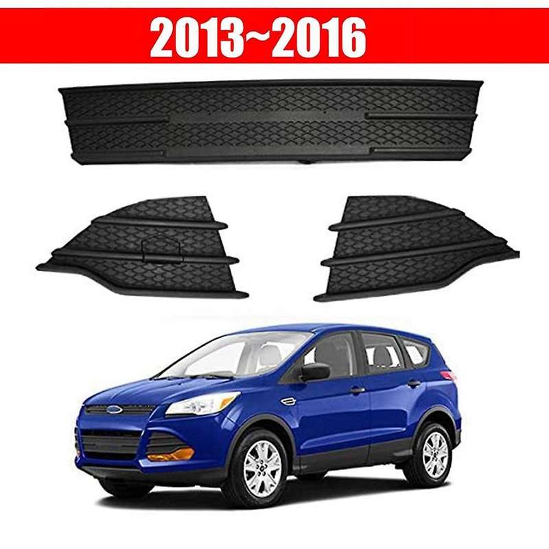 Lower Grille for Escape 2013-2016 Front Bumper Grill + Fog Light Covers 3Pcs CJ5Z17K945AA CJ5Z17E811