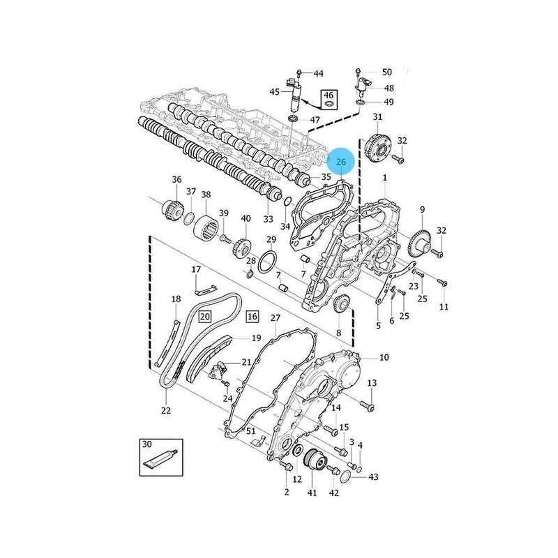 Lr025790 30711314 Engine Timing Cover Gasket for S60 S80 V70 Xc60 Xc70 Xc90 2007-2016 31251345