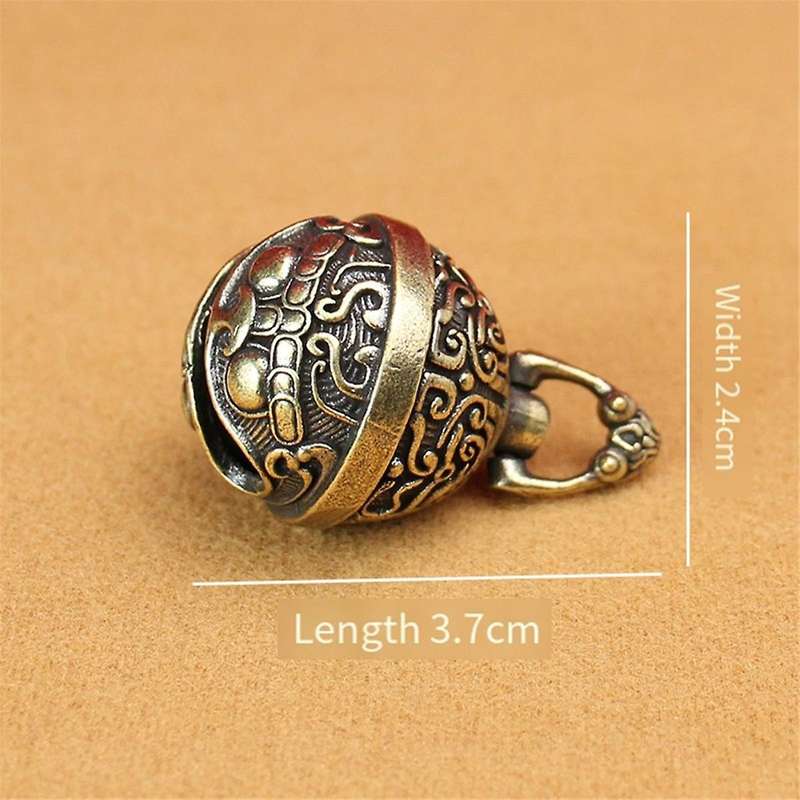 Lucky Brass Handicraft Drop Bell Key Car Button Wind Bell Bronze Bell, Gift Feng Shui Home Pendant