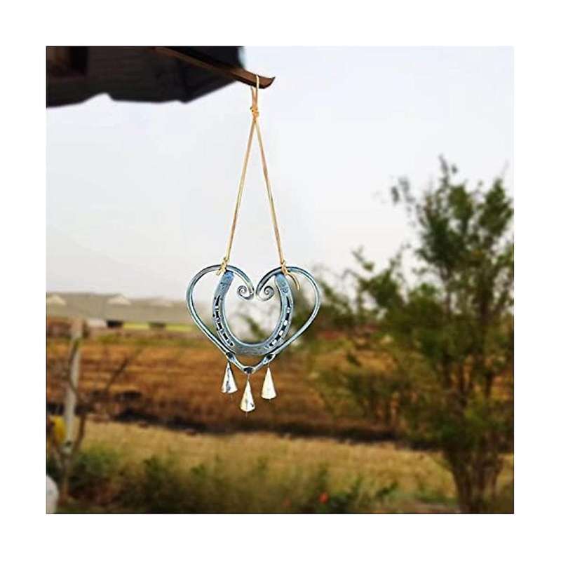 Lucky Love Wind Chime, Metal Heart-shaped Horseshoe Wind Chimes, Love Wind Chimes, Garden Home Decor