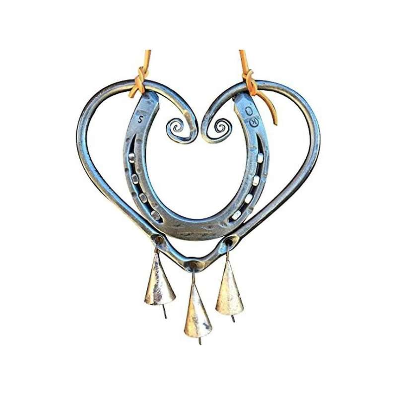 Lucky Love Wind Chime, Metal Heart-shaped Horseshoe Wind Chimes, Love Wind Chimes, Garden Home Decor
