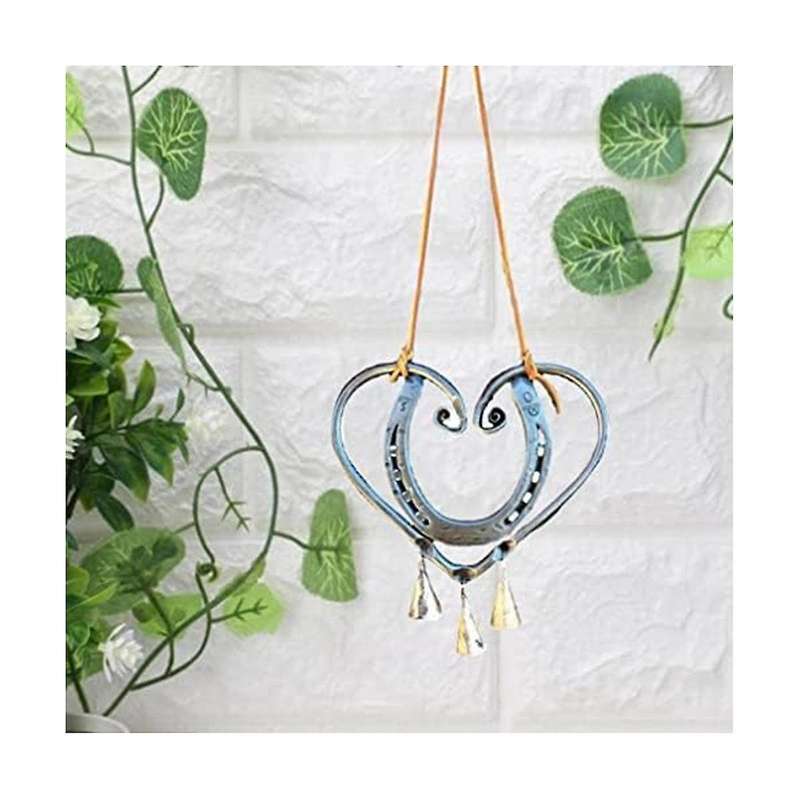 Lucky Love Wind Chime, Metal Heart-shaped Horseshoe Wind Chimes, Love Wind Chimes, Garden Home Decor