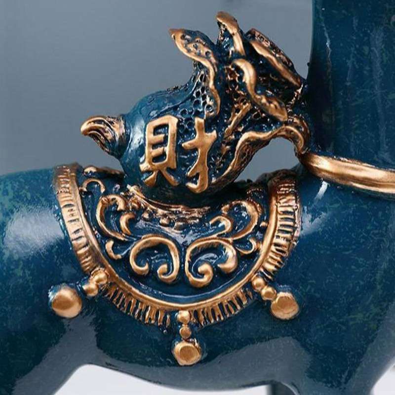 Lucky Deer Resin Sculpture Desktop Decoration Statue Home Gift Room Decoration Living Room 2PCS Whit
