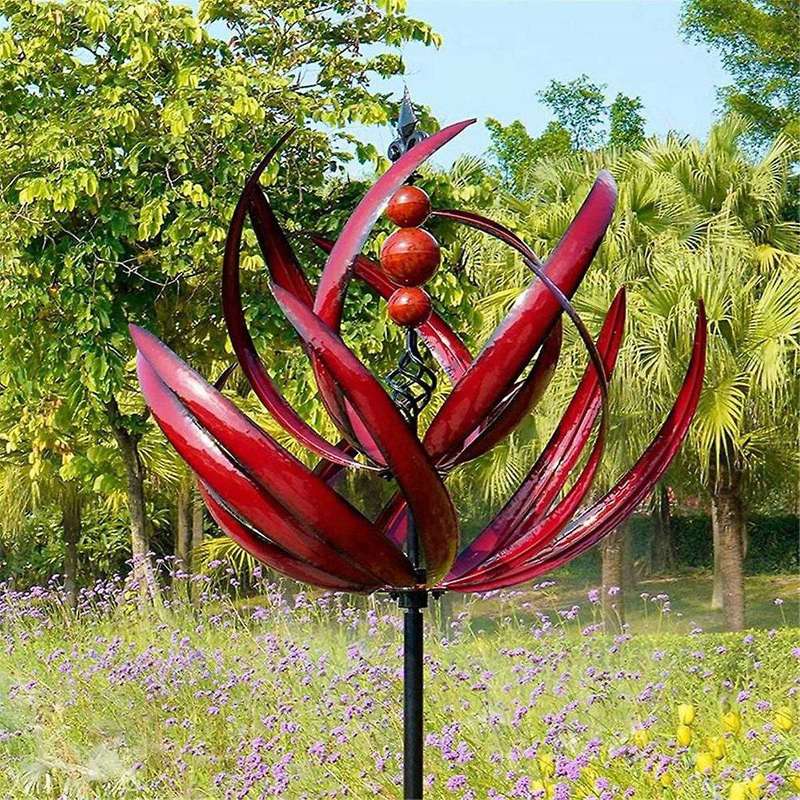 Lucky Flower Windmill, Windmill for Gardening and Gardening, Metal Gardening Windmill, Outdoor Yard