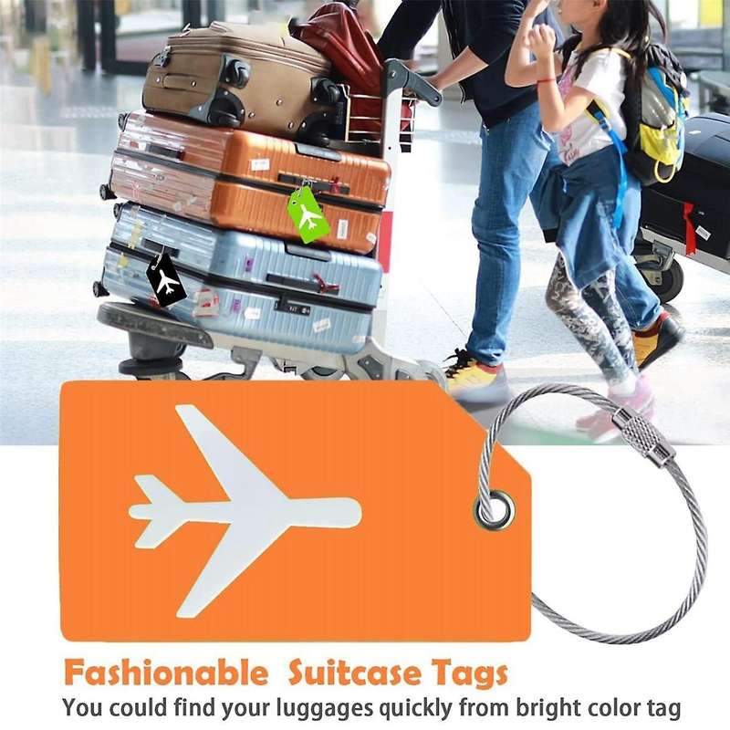 Luggage Tag, 6 Pack Silicone Luggage Tags for Suitcases with , Baggage Handbag Tag Holder Set with N
