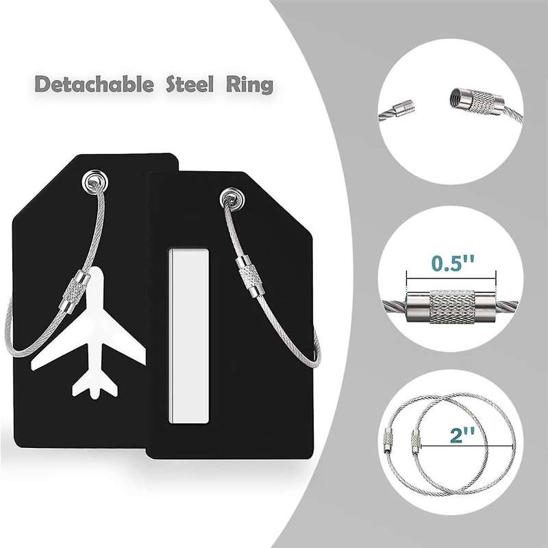 Luggage Tag, 6 Pack Silicone Luggage Tags for Suitcases with , Baggage Handbag Tag Holder Set with N