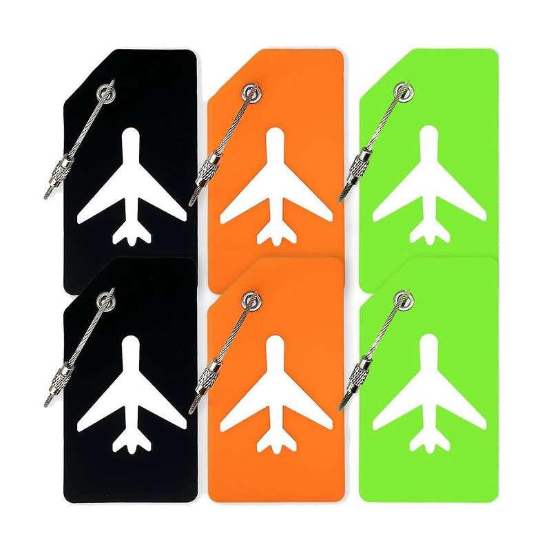 Luggage Tag, 6 Pack Silicone Luggage Tags for Suitcases with , Baggage Handbag Tag Holder Set with N