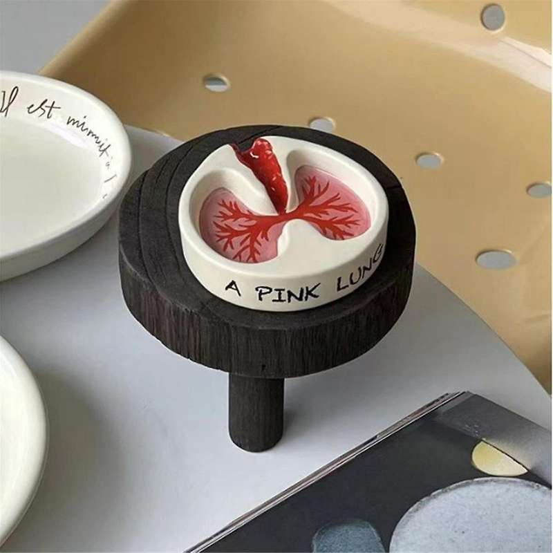 Lung Shape Ashtray Tray Red Funny Ashtray Desktop Home Decoration Handmake Ornaments Decor Birthday