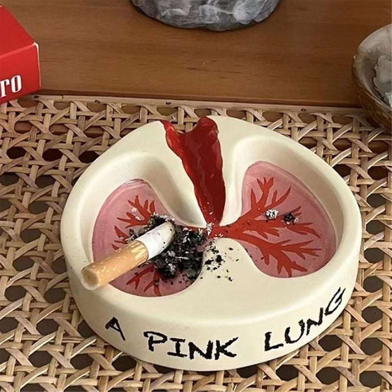 Lung Shape Ashtray Tray Red Funny Ashtray Desktop Home Decoration Handmake Ornaments Decor Birthday