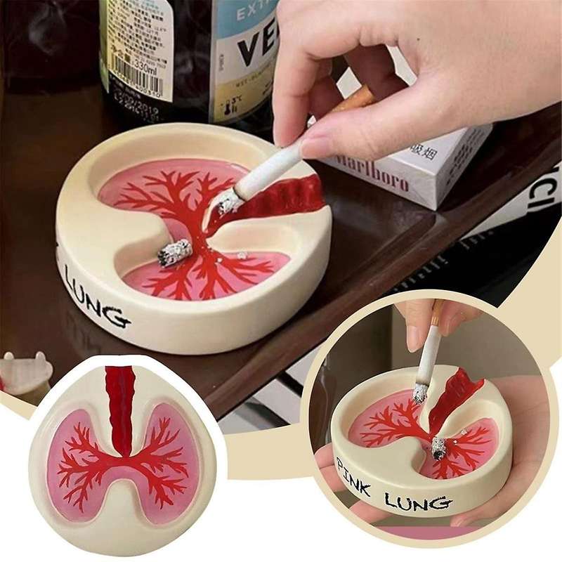 Lung Shape Ashtray Tray Red Funny Ashtray Desktop Home Decoration Handmake Ornaments Decor Birthday