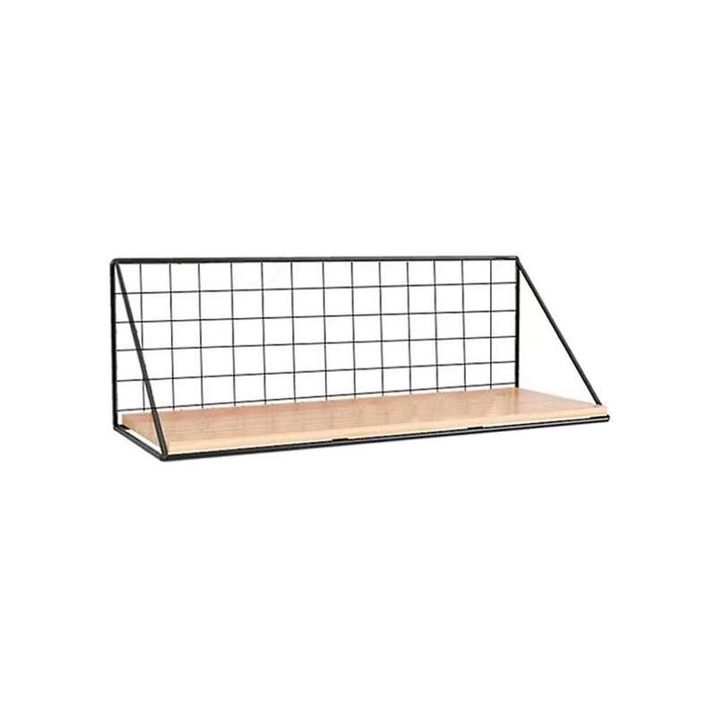 M Floating Shelves Wall Mounted Rustic Wood Storage Display Shelf with Metal Wire Basket Hanging She