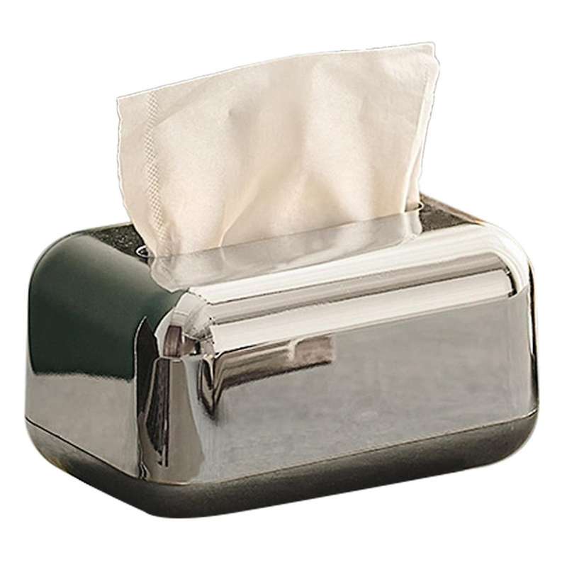 Luxury Silver Tissue Boxes Storage Napkin Holder Paper Case Organizer Ornament Craft Desktop