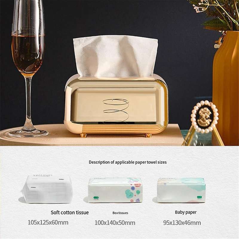 Luxury Silver Tissue Boxes Storage Napkin Holder Paper Case Organizer Ornament Craft Desktop