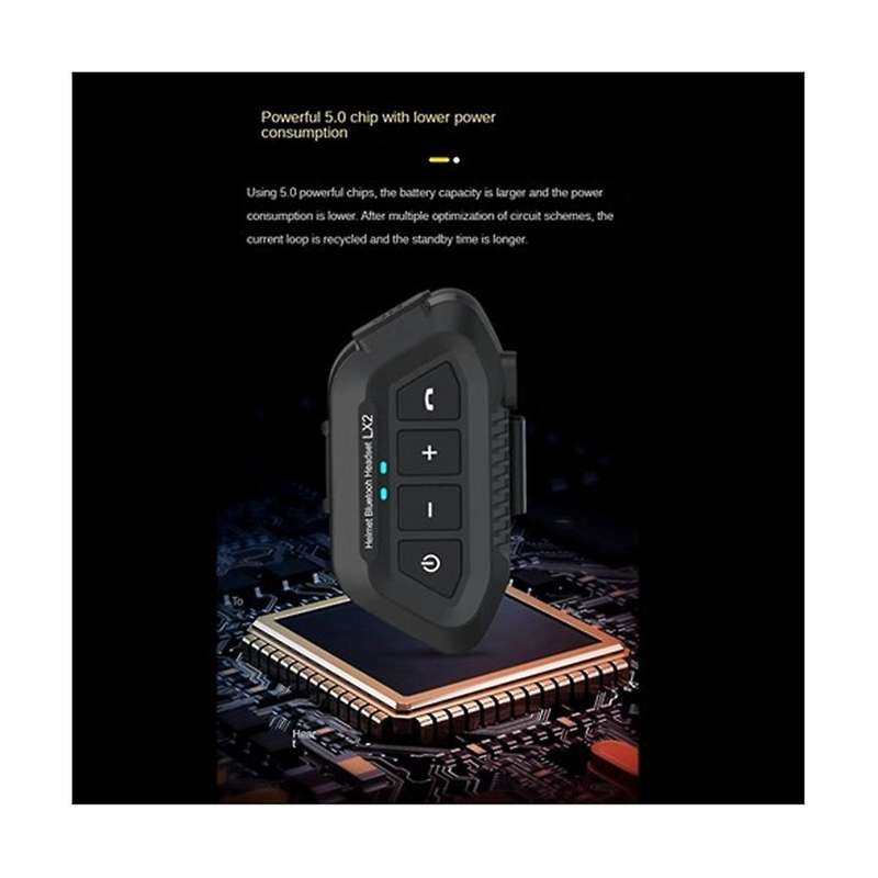 Lx2 Bluetooth5.0 Helmet Headset Wireless Hands-free Call Motorcycle Helmet Waterproof Headset Stereo