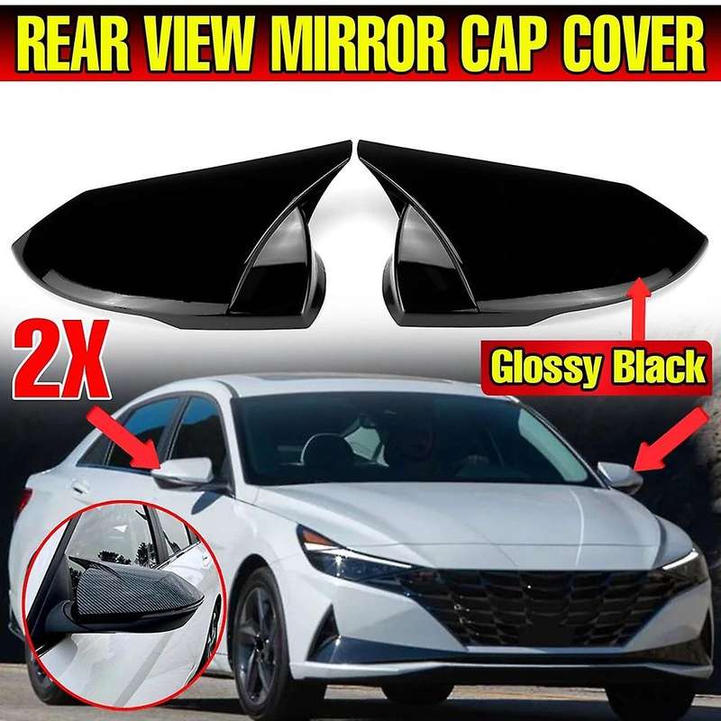 M Style Car Glossy Black Rearview Mirror Cover Trim Side Mirror Caps for 2021 2022