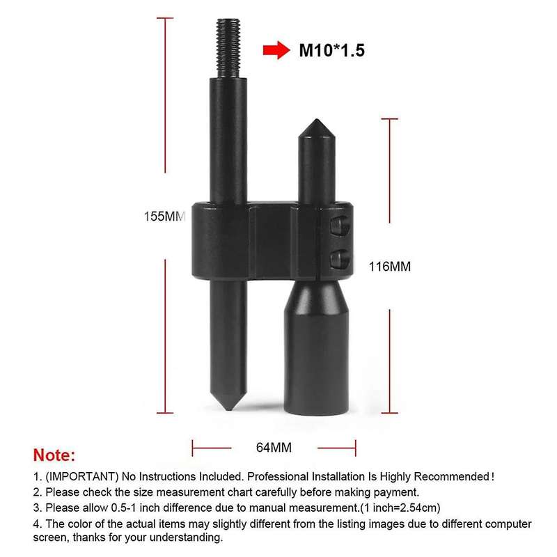 M10x1.5 Aluminum Car H Type Shift Knob Extension Adjustable Extender Gear Shifter with Three Adapter