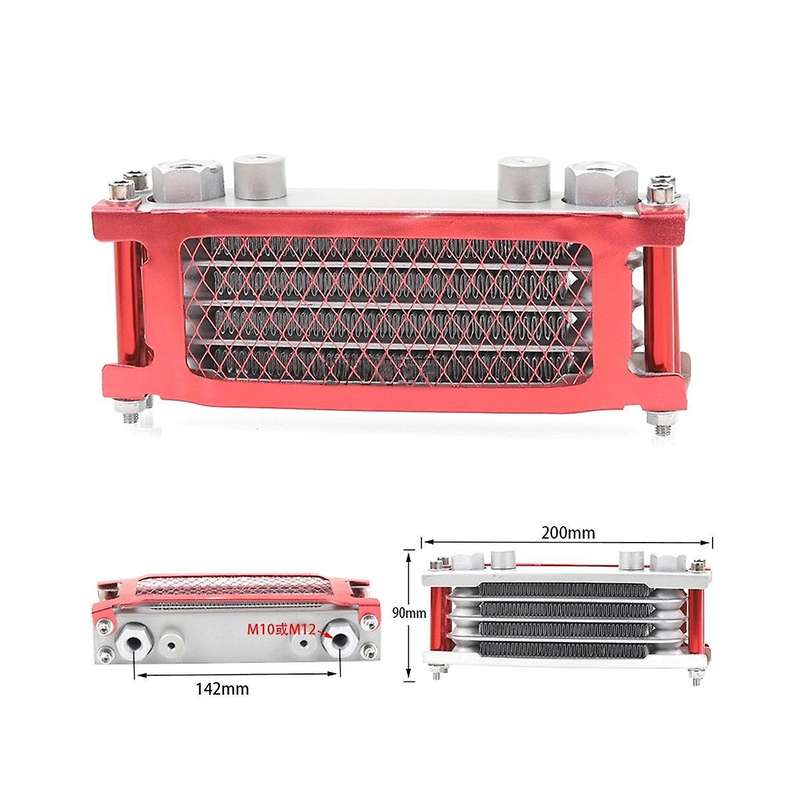 M12 Interface Radiator Aluminium Cooling System for 50-160cc Motorcycle Dirt Pit Monkey Bike Red