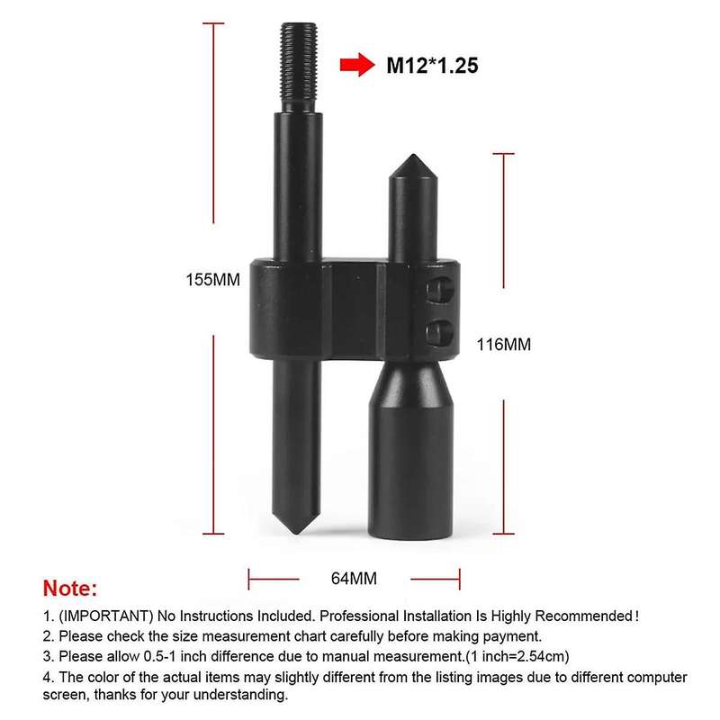 M12x1.25 Aluminum Car H Type Shift Knob Extension Adjustable Extender Gear Shifter with Three Adapte