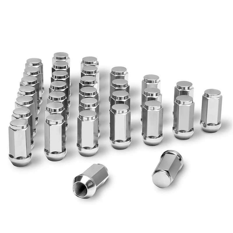 M14x1.5 Wheel Lug Nuts for 2500 3500, 32Pcs 14mm-1.5 Closed End Chrome Lug Nuts Fit