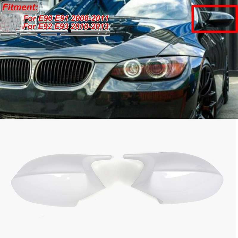 M3 Style Side Rear View Mirror Cover Replacement White for  3 Series E90 E91 2008-2011 E92 E93 2010-