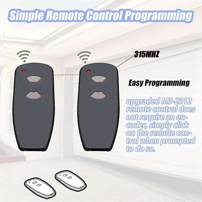 M3-2312 Garage Remote Compatible with 315MHZ Remote,2 Keys Garage Door Remote Controller,(Pack of 2)