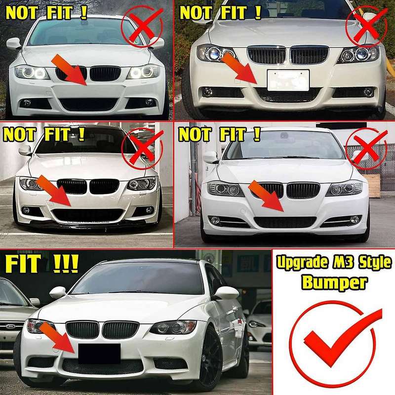 M3 Style Car Front Bumper Lower Grille Grill Cover Honeycomb Mesh Racing Grills Trim for E90 E91 E92
