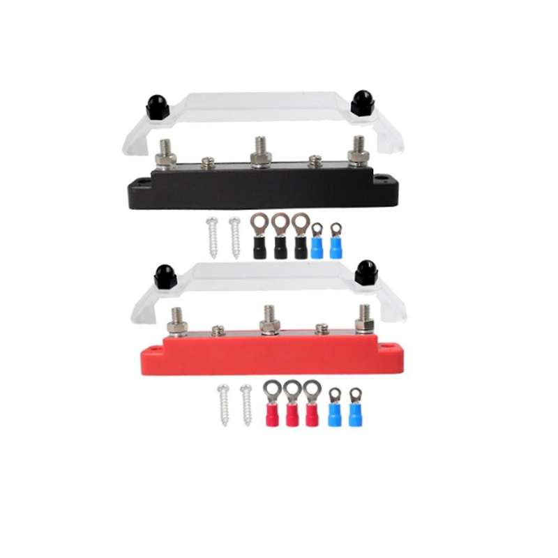 M6 Busbar Box Board 150a 4 Terminals Current Busbar Cable Box Power Box Parts Suitable for Rv Yacht