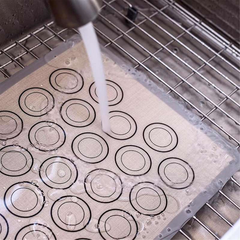 Macaron Baking Mats 4 Pack for Perfect Macarons & Cook - Silicone Macaron Baking Sheets with Size Gu