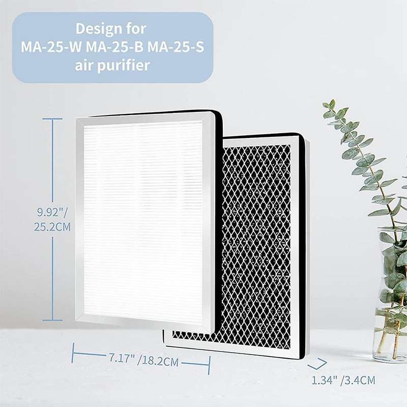 Ma-25 H13 Hepa Replacement Filters for Ma-25 Purifier Filter 2 Pcs True Hepa Filters